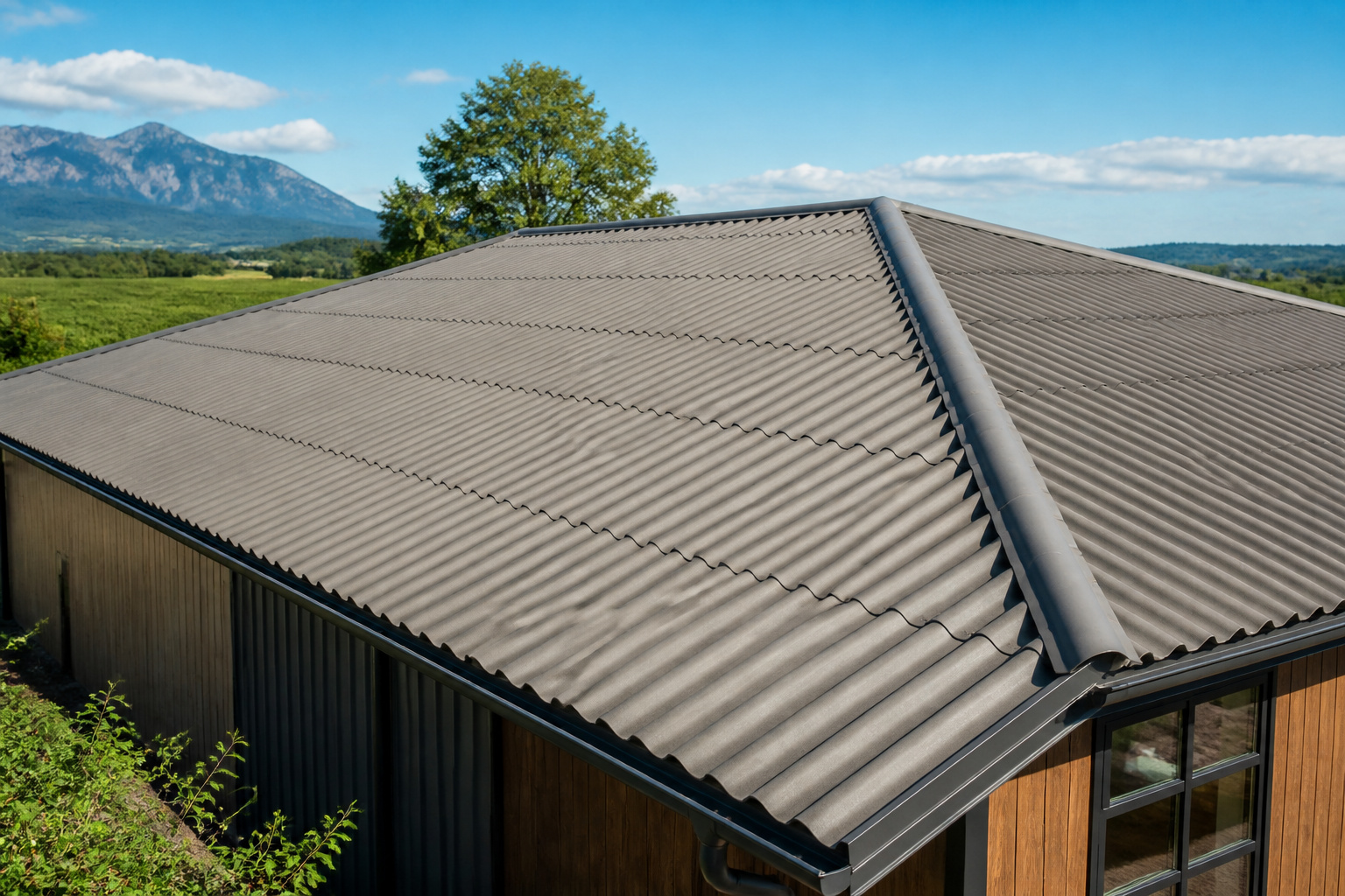 Toiture en fibrociment moderne et durable