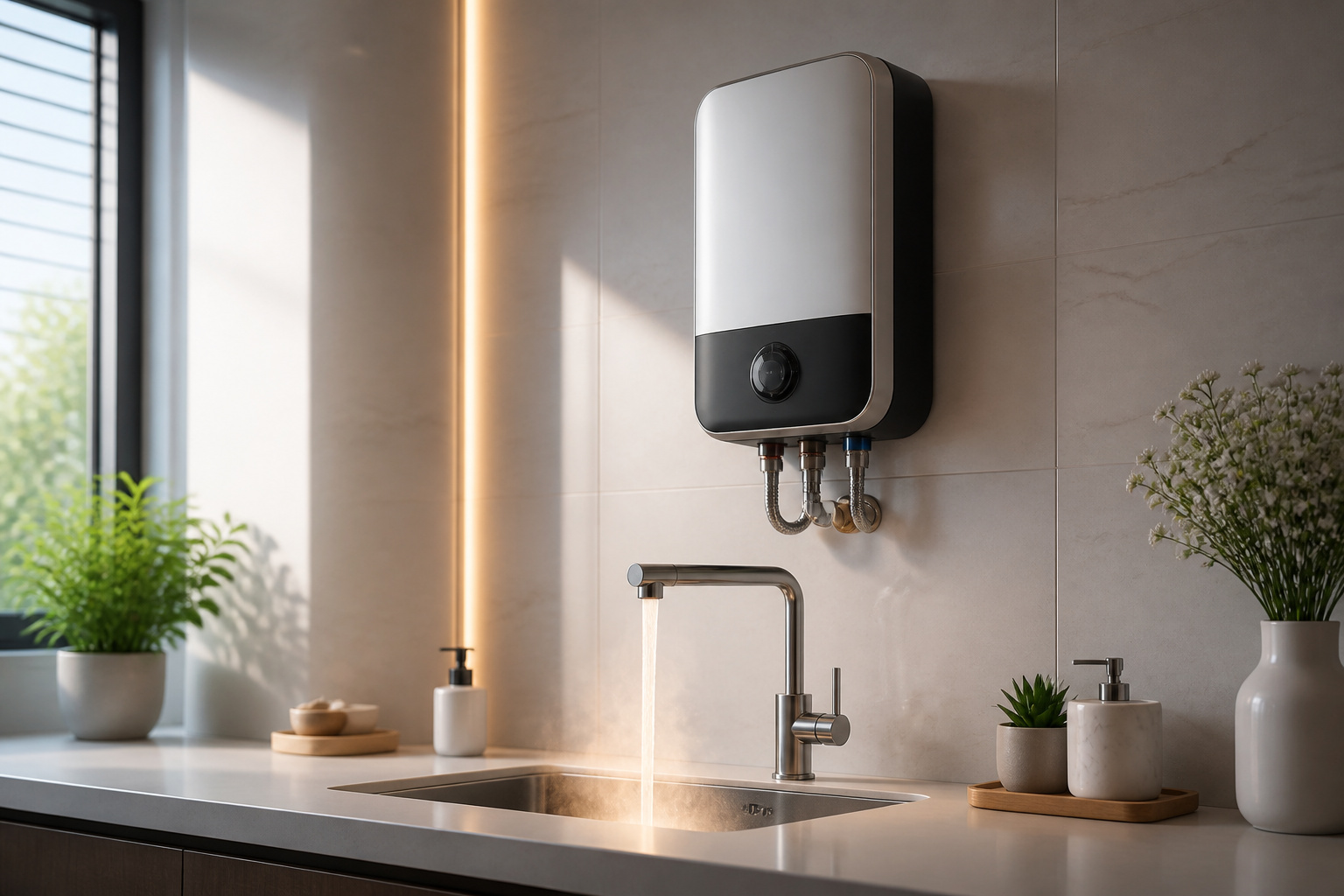 Chauffe eau instantane moderne