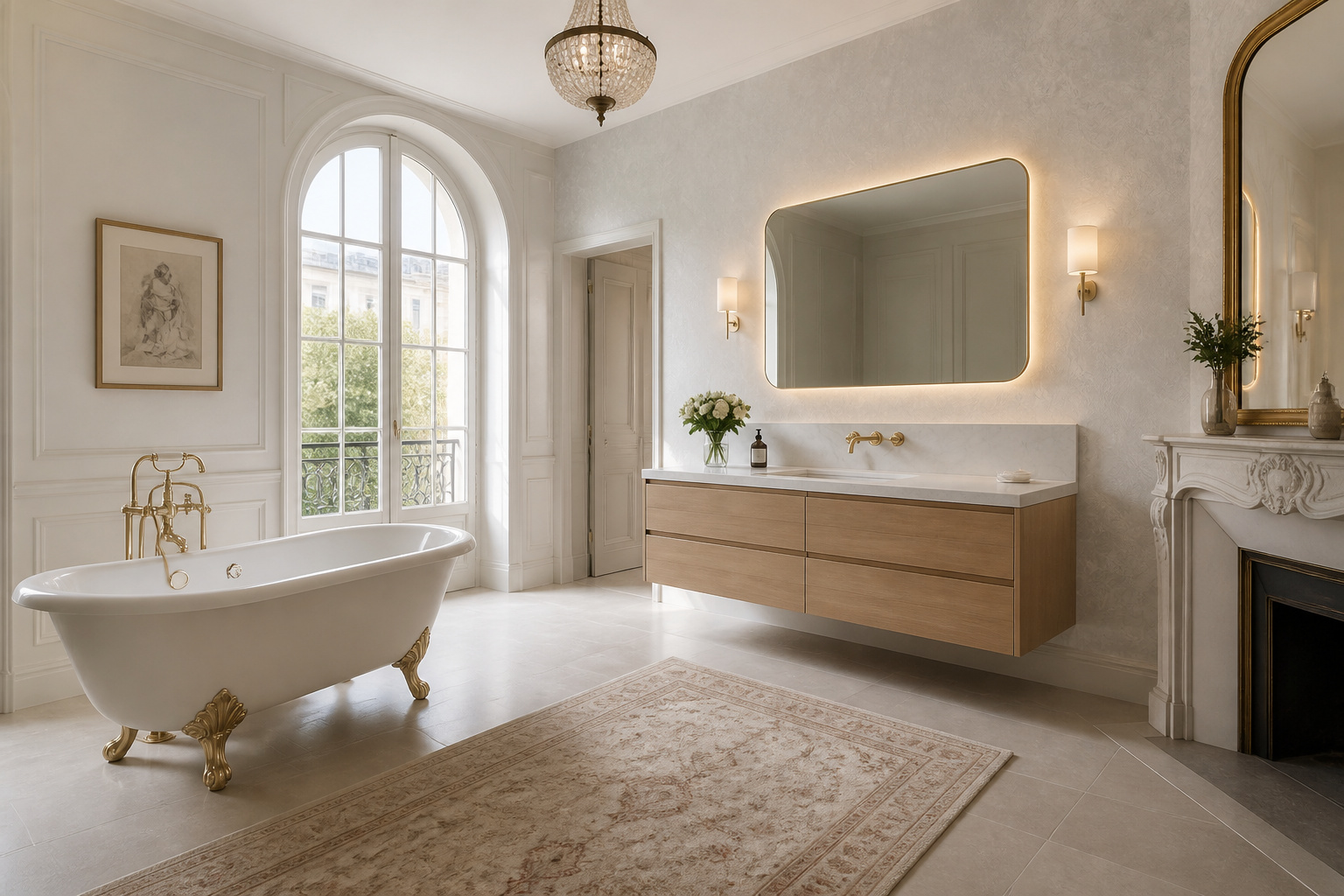 Salle de bain francaise classique et moderne