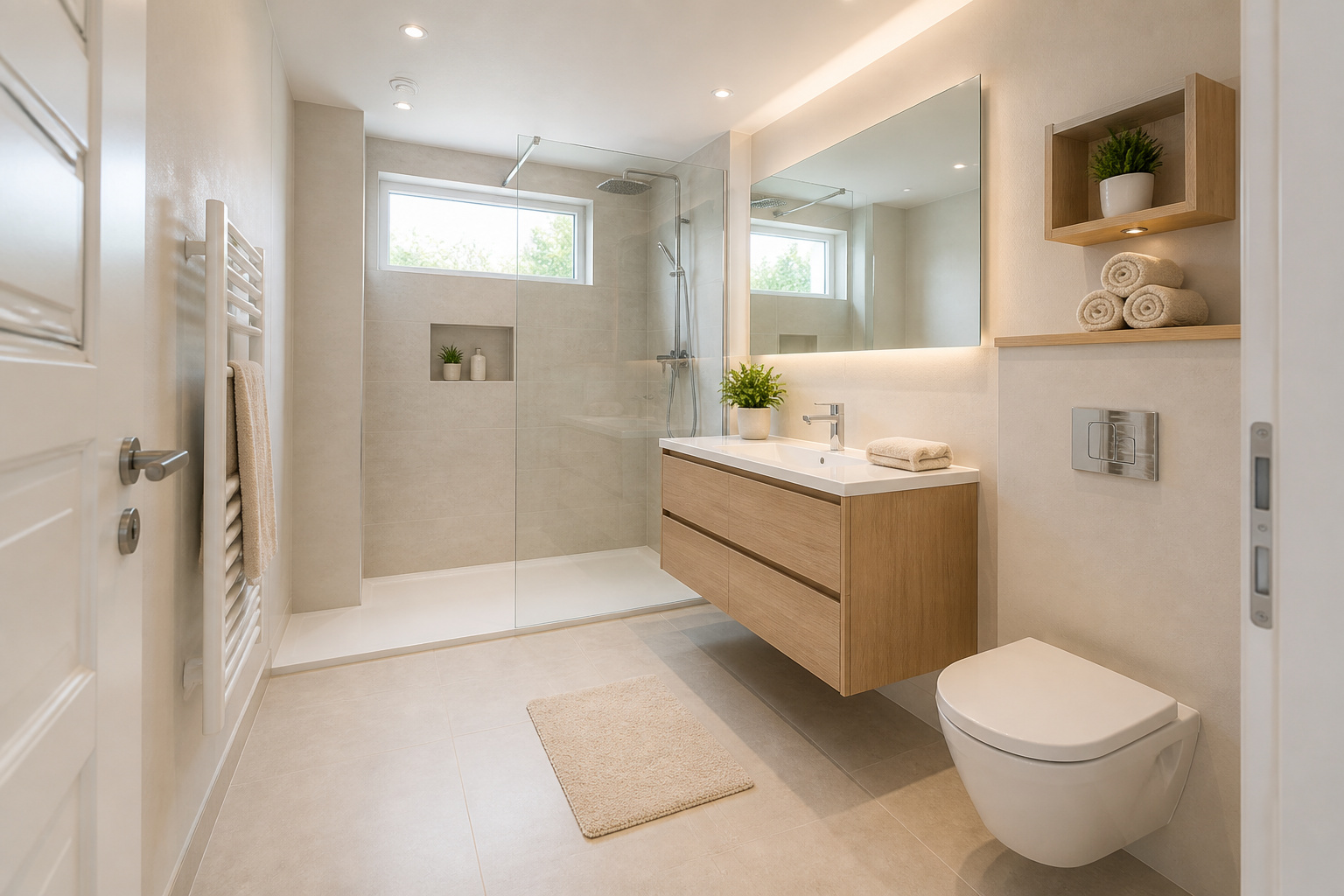 Salle deau moderne et optimisee